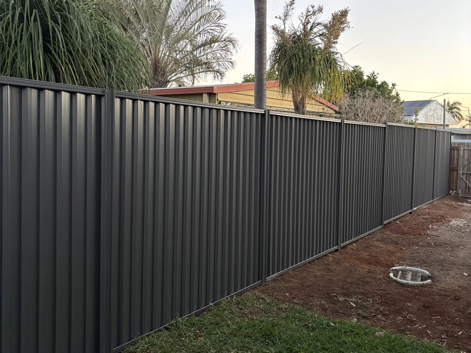 Dark grey Colorbond fence