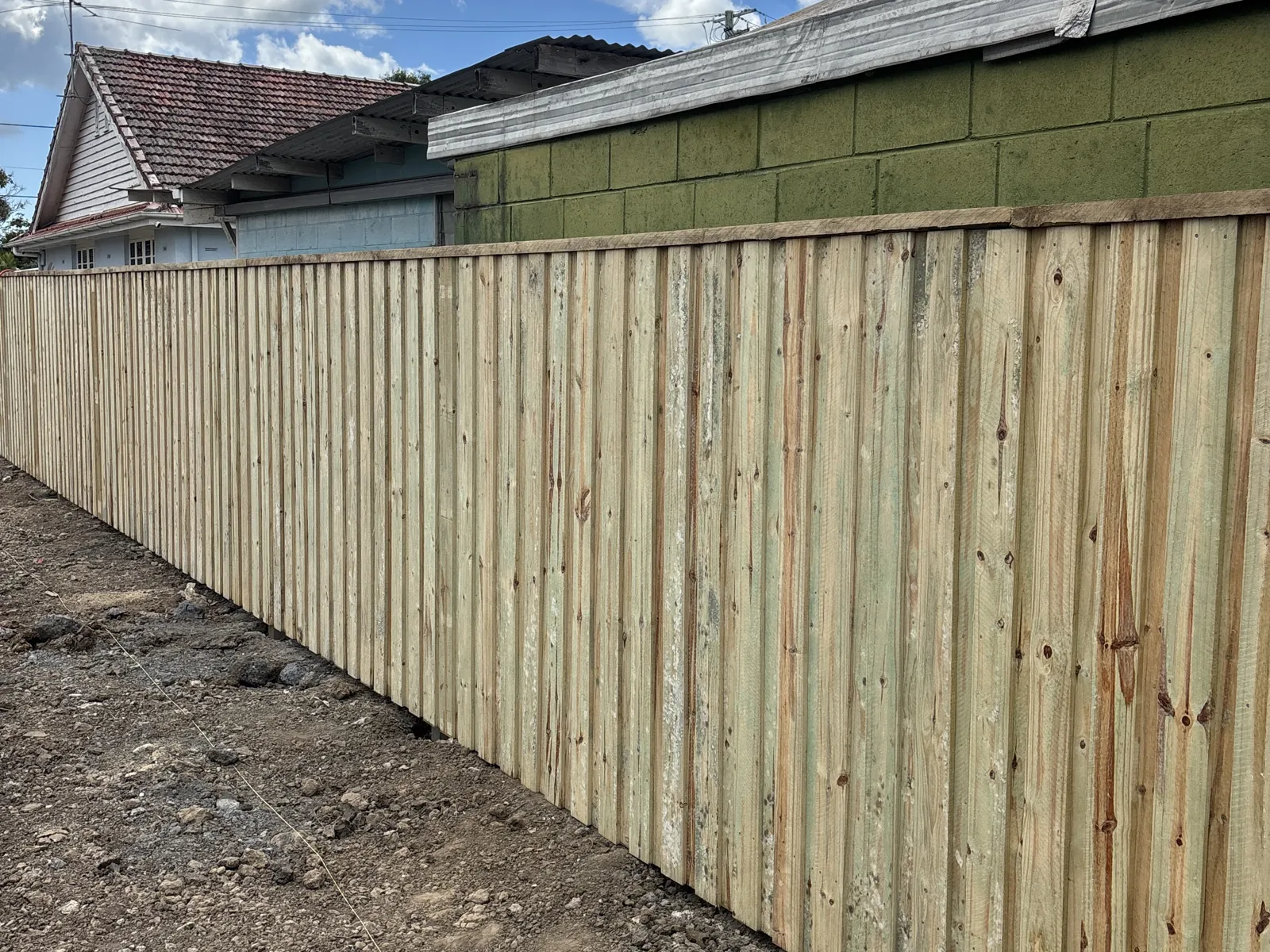 Paling fence along the street